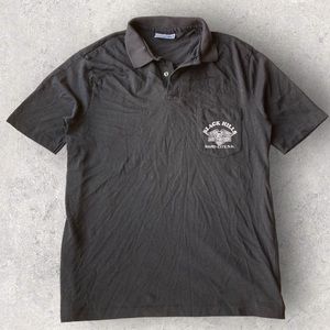 Vintage Harley-davidson Hanes bootleg single stitch black collared t shirt sz L